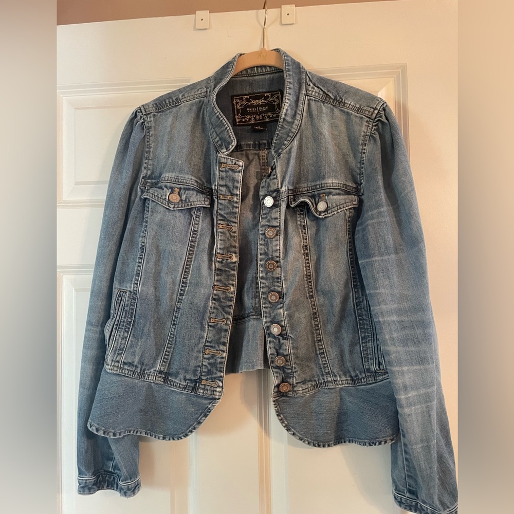 White House Black Market Light Blue Denim Button-Front Jacket